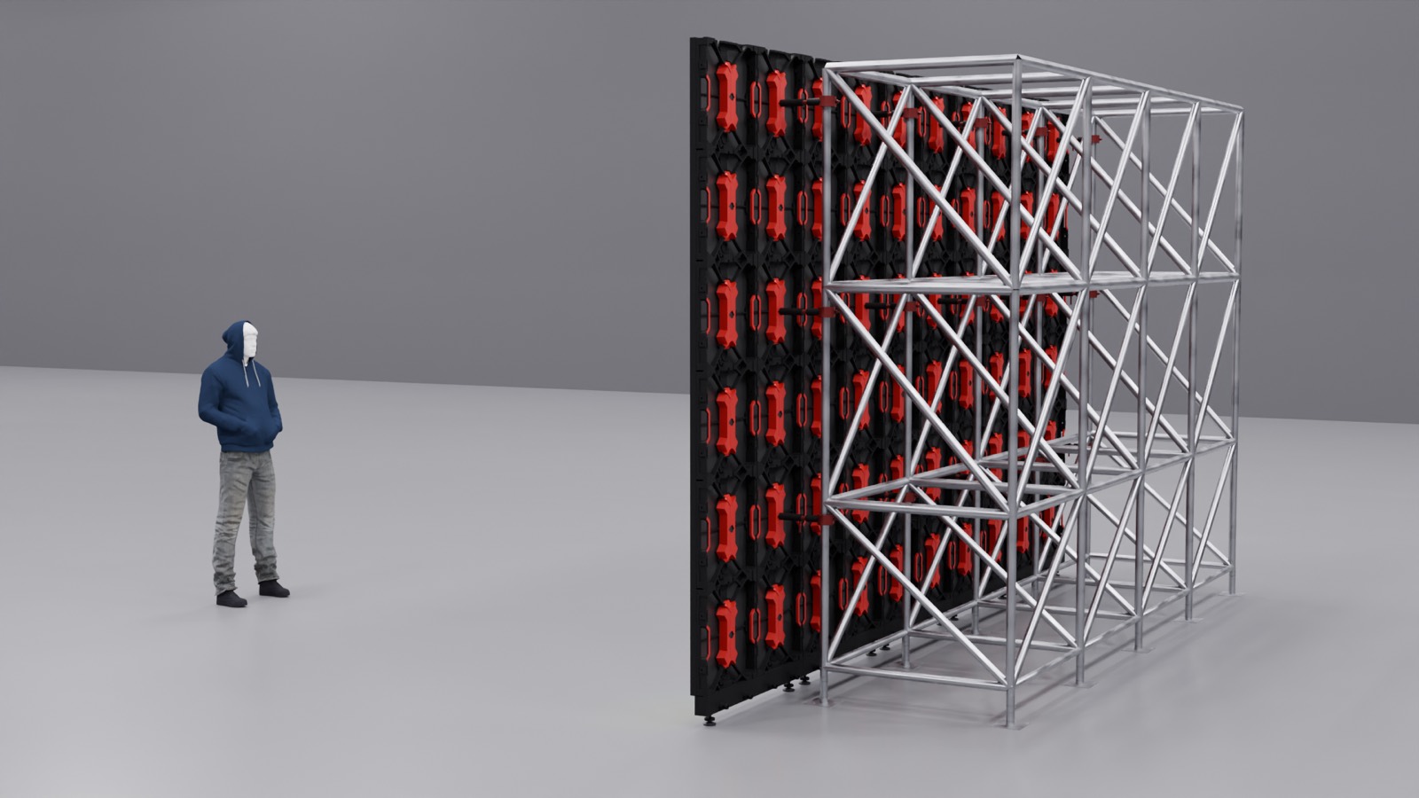 Scaffolding wall